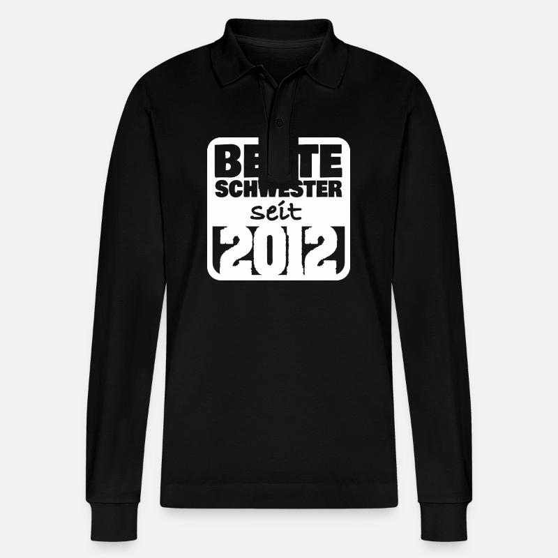 2012 - Stanley/Stella Unisex Bio-Langarm-Poloshirt Prepster - Schwarz