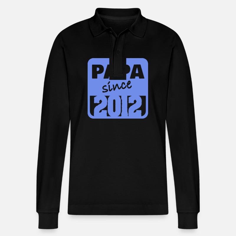 Papa 2012 - Stanley/Stella Unisex Bio-Langarm-Poloshirt Prepster - Schwarz