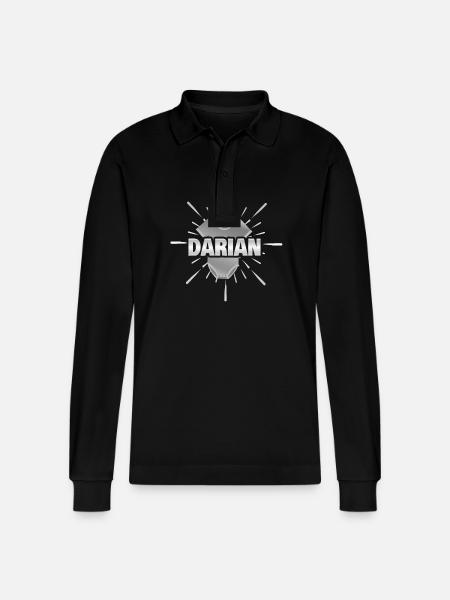 Birth of Darian - Stanley/Stella Organic Unisex Long-Sleeved Polo Shirt Prepster - black