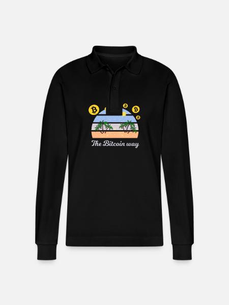 The path to Bitcoin - Stanley/Stella Organic Unisex Long-Sleeved Polo Shirt Prepster - black