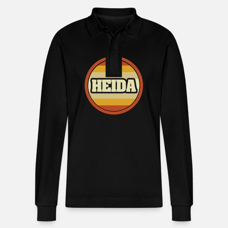 Heida - Stanley/Stella Unisex Bio-Langarm-Poloshirt Prepster - Schwarz