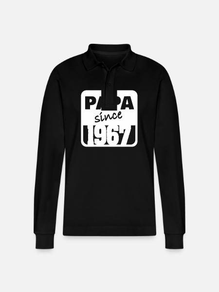 Father 1967 - Stanley/Stella Organic Unisex Long-Sleeved Polo Shirt Prepster - black