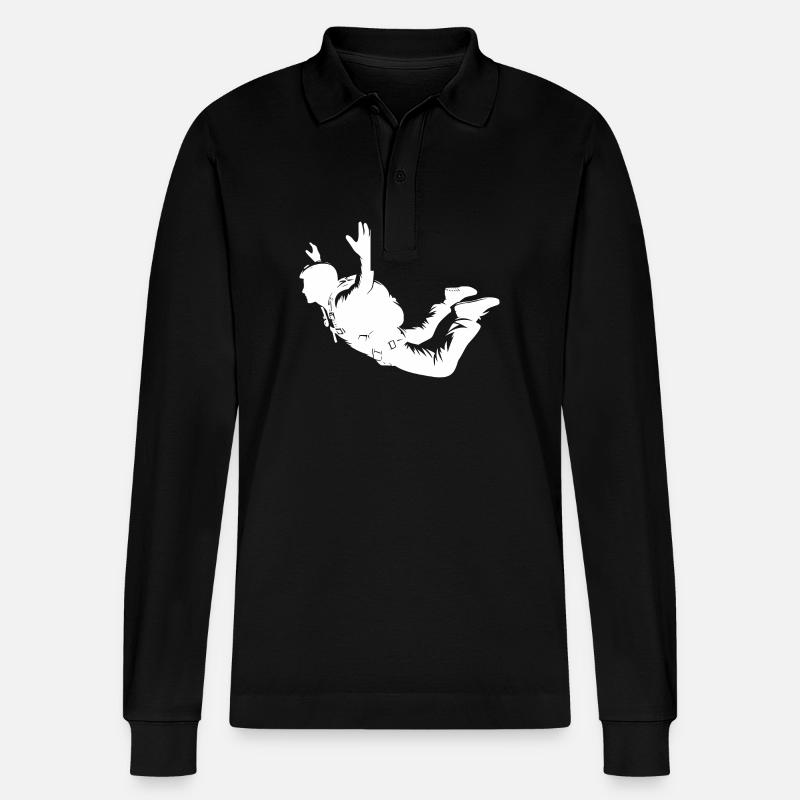 Parachutisme Homme Saut Vol - Polo à manches longues bio PREPSTER Stanley/Stella Unisexe - noir