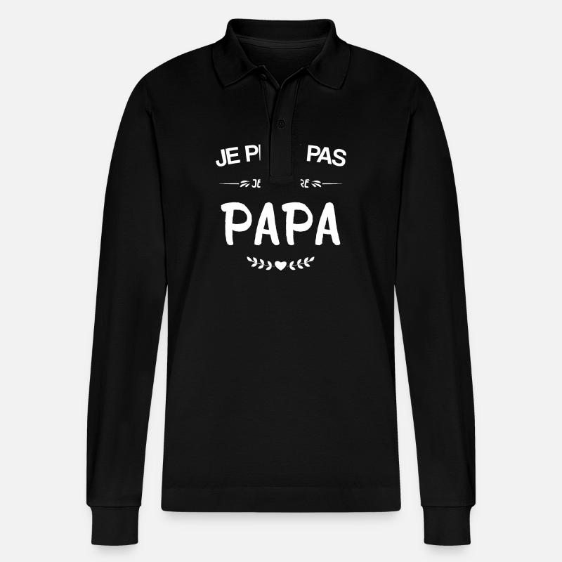 Ich werde Vater - Stanley/Stella Unisex Bio-Langarm-Poloshirt Prepster - Schwarz