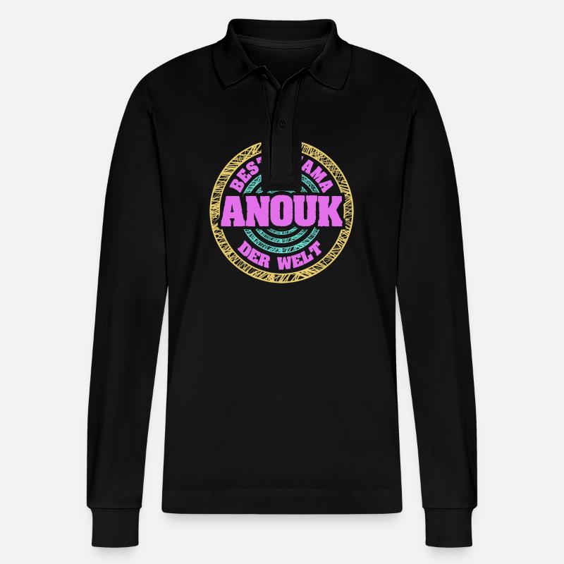 Mutter Anouk - Stanley/Stella Unisex Bio-Langarm-Poloshirt Prepster - Schwarz