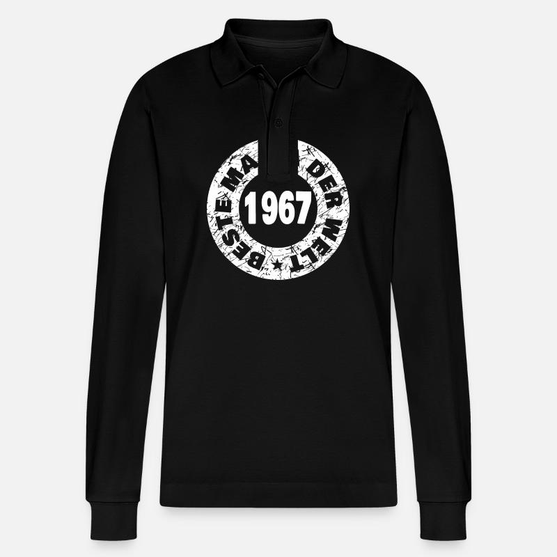 Mama 1967 - Stanley/Stella Unisex Bio-Langarm-Poloshirt Prepster - Schwarz