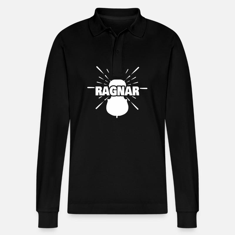 Vorname Ragnar - Stanley/Stella Unisex Bio-Langarm-Poloshirt Prepster - Schwarz