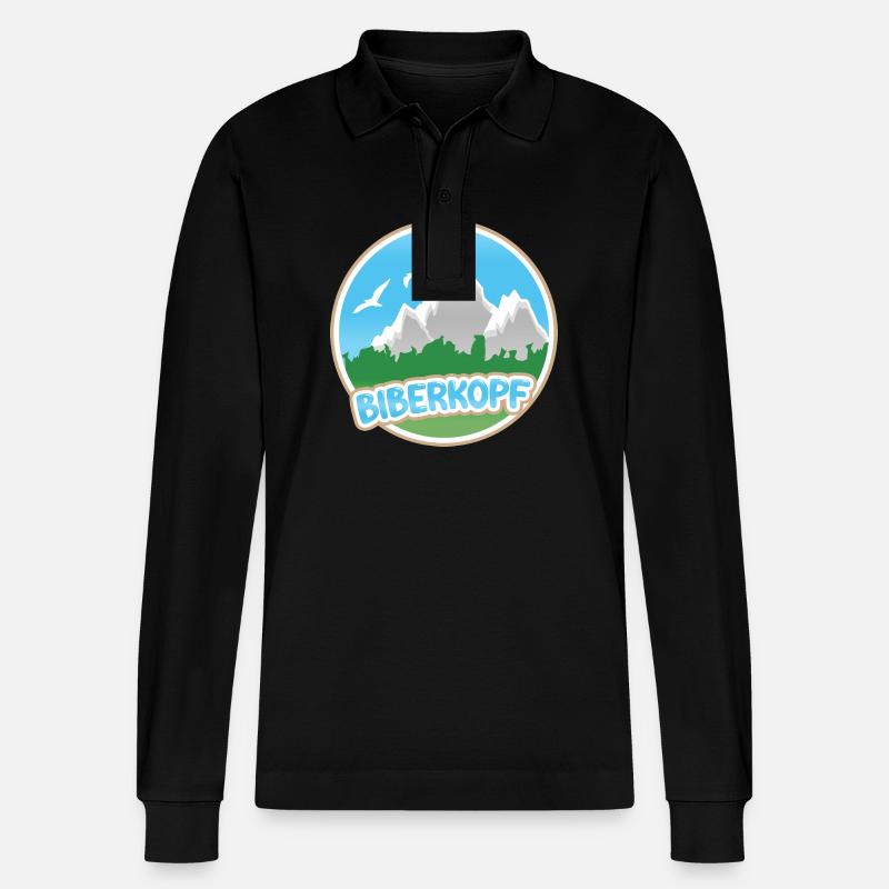Geschenk für Biberkopf - Stanley/Stella Unisex Bio-Langarm-Poloshirt Prepster - Schwarz
