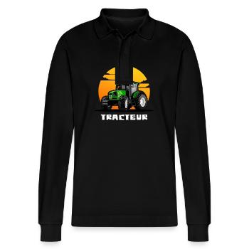 Tracteur / tracteur / tracteur - Polo à manches longues bio PREPSTER Stanley/Stella Unisexe - noir - Devant - Anna (173cm) & Nico (186cm)
