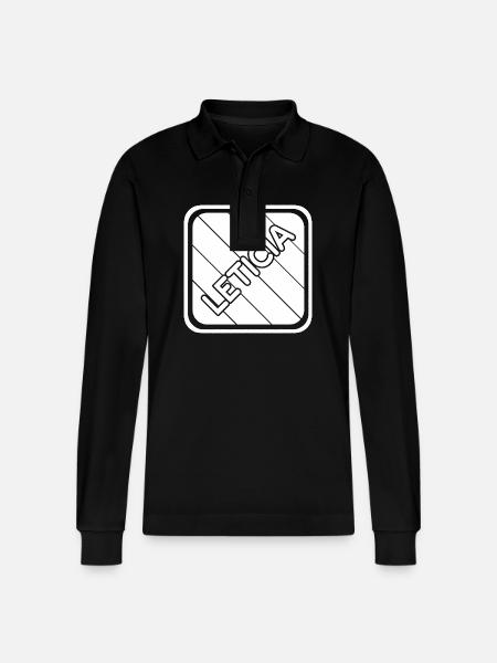 First name Leticia - Stanley/Stella Organic Unisex Long-Sleeved Polo Shirt Prepster - black