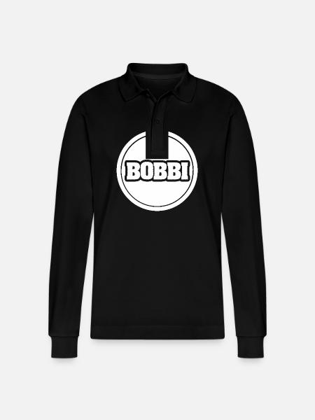 First name Bobbi - Stanley/Stella Organic Unisex Long-Sleeved Polo Shirt Prepster - black