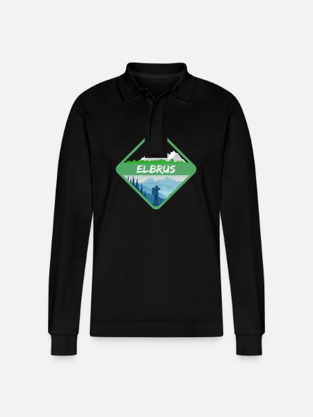 Natur Elbrus - Stanley/Stella Unisex Bio-Langarm-Poloshirt Prepster - Schwarz