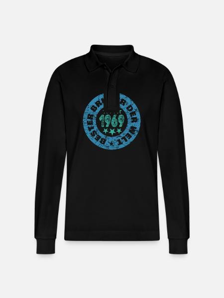Siblings 1969 - Stanley/Stella Organic Unisex Long-Sleeved Polo Shirt Prepster - black