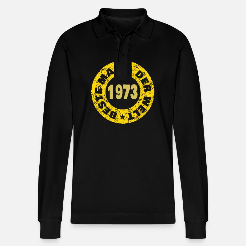 Mama 1973 - Stanley/Stella Unisex Bio-Langarm-Poloshirt Prepster - Schwarz