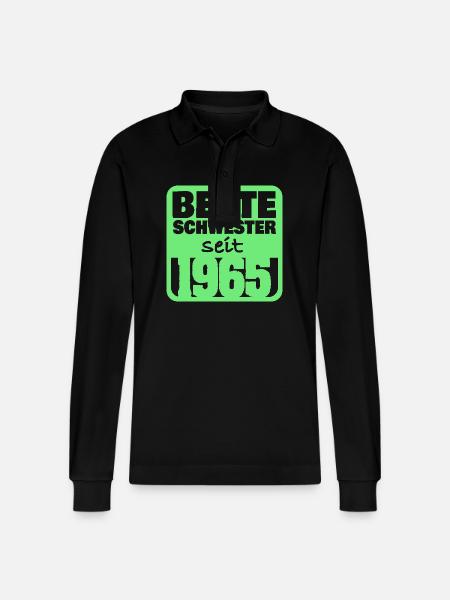 1965 - Stanley/Stella Unisex Bio-Langarm-Poloshirt Prepster - Schwarz