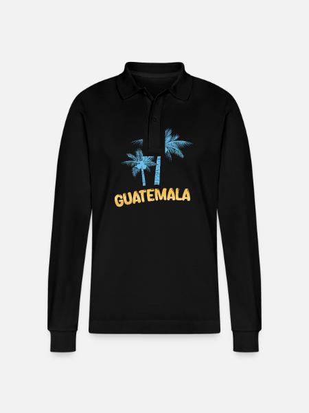 Guatemala Guatemala - Stanley/Stella Organic Unisex Long-Sleeved Polo Shirt Prepster - black