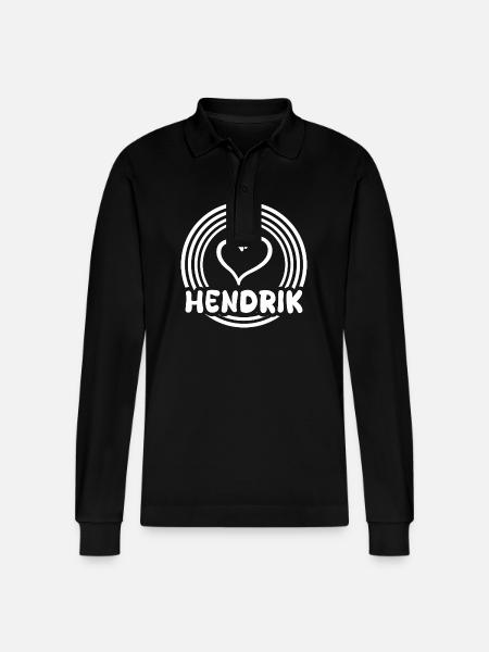 Gift for Hendrik - Stanley/Stella Organic Unisex Long-Sleeved Polo Shirt Prepster - black