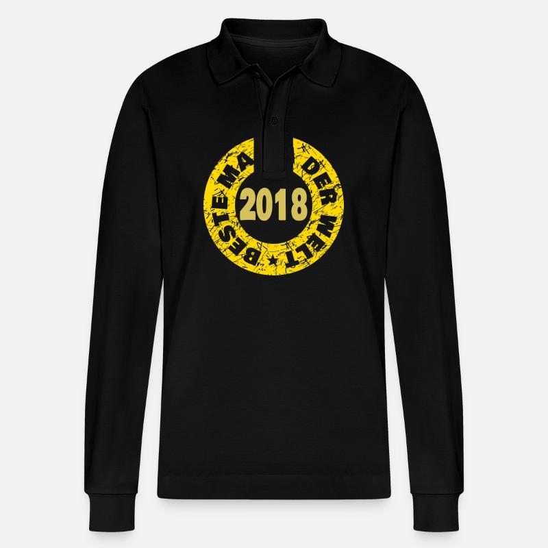 2018 - Stanley/Stella Unisex Bio-Langarm-Poloshirt Prepster - Schwarz