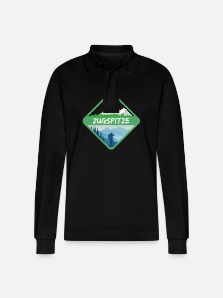 Nature Zugspitze - Stanley/Stella Organic Unisex Long-Sleeved Polo Shirt Prepster - black