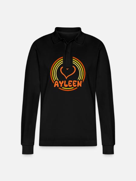 Name Ayleen - Stanley/Stella Unisex Bio-Langarm-Poloshirt Prepster - Schwarz