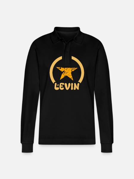 Levin as a given name - Stanley/Stella Organic Unisex Long-Sleeved Polo Shirt Prepster - black