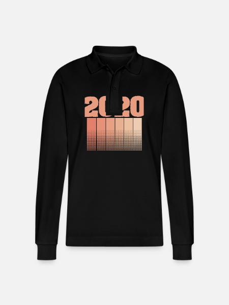 Geboren 2020 - Stanley/Stella Unisex Bio-Langarm-Poloshirt Prepster - Schwarz