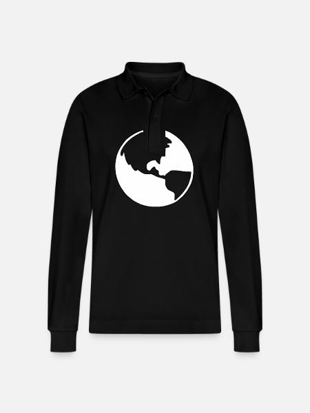 Silhouette du globe terrestre - Polo à manches longues bio PREPSTER Stanley/Stella Unisexe - noir