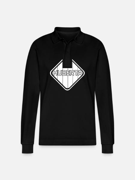 Geschenk für Huberta - Stanley/Stella Unisex Bio-Langarm-Poloshirt Prepster - Schwarz