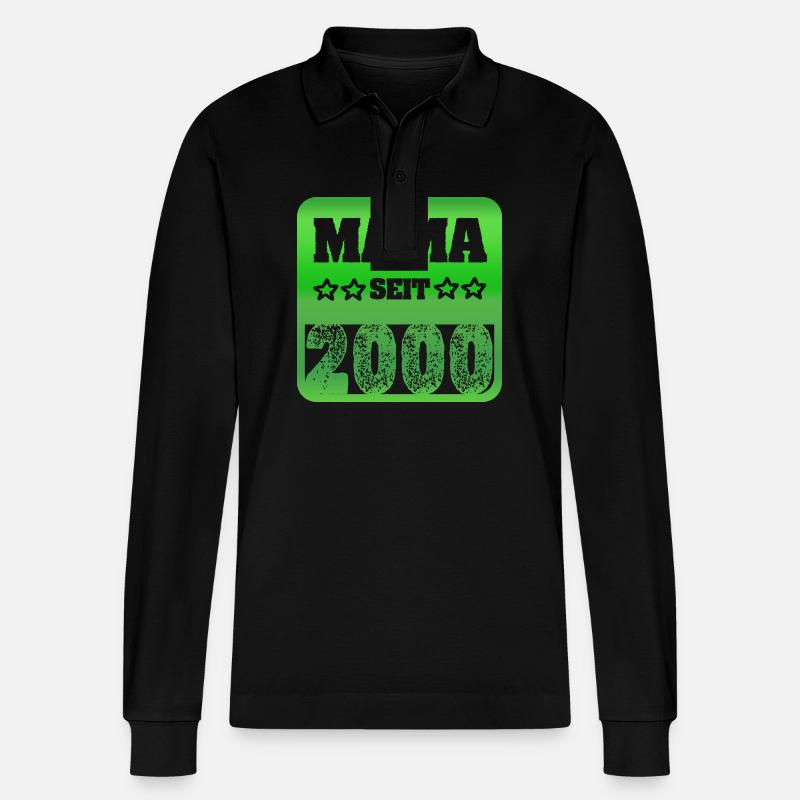 Mère 2000 - Polo à manches longues bio PREPSTER Stanley/Stella Unisexe - noir