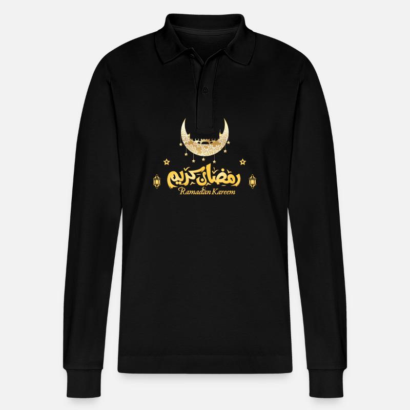 Ramadan Mubarak - Stanley/Stella Unisex Bio-Langarm-Poloshirt Prepster - Schwarz