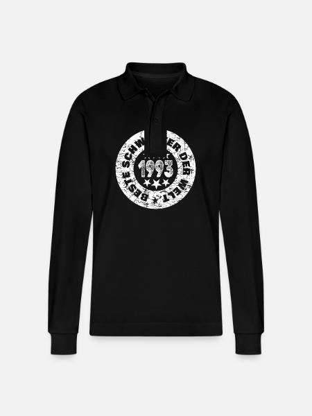 Year 1993 - Stanley/Stella Organic Unisex Long-Sleeved Polo Shirt Prepster - black