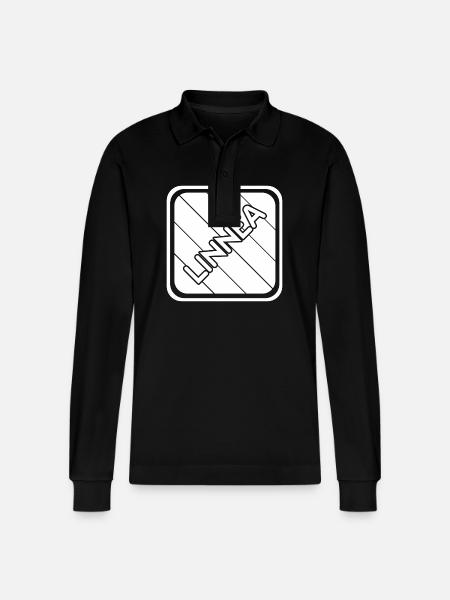 First name Linnea - Stanley/Stella Organic Unisex Long-Sleeved Polo Shirt Prepster - black