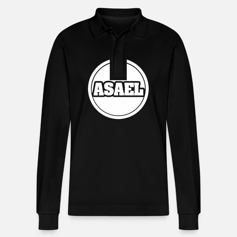 Geschenk für Asael - Stanley/Stella Unisex Bio-Langarm-Poloshirt Prepster - Schwarz