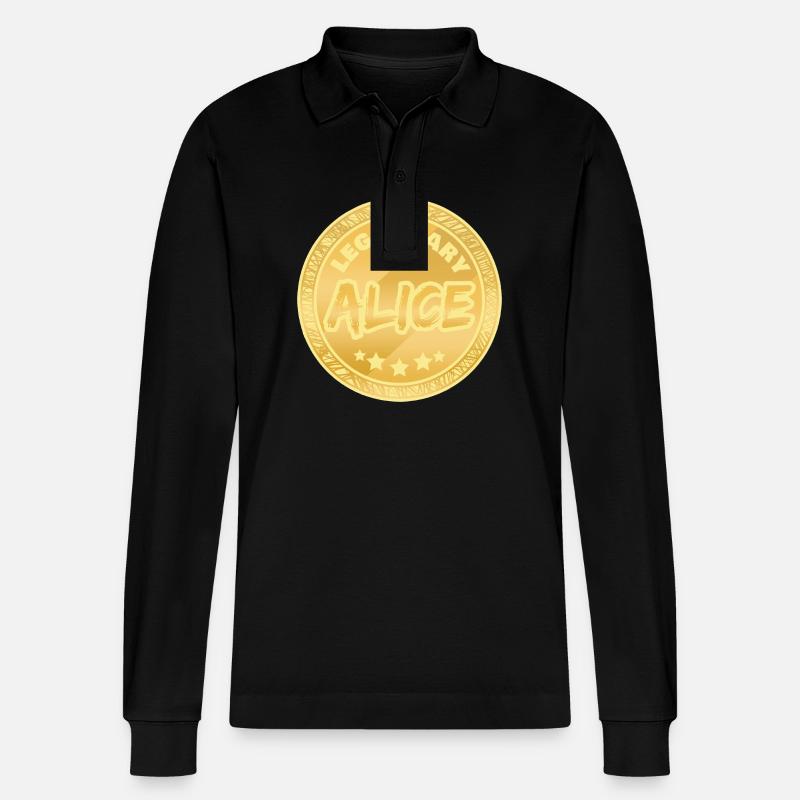 Alice - Stanley/Stella Unisex Bio-Langarm-Poloshirt Prepster - Schwarz