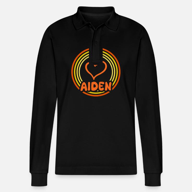 Nom : Aiden - Polo à manches longues bio PREPSTER Stanley/Stella Unisexe - noir