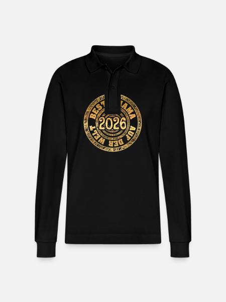 Mama 2026 - Stanley/Stella Unisex Bio-Langarm-Poloshirt Prepster - Schwarz