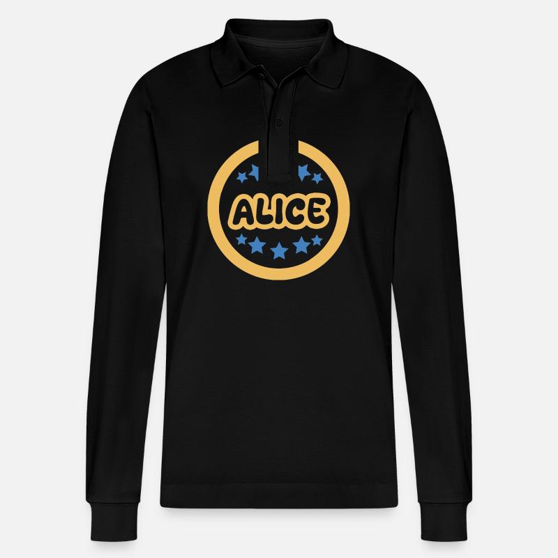 Alice - Stanley/Stella Unisex Bio-Langarm-Poloshirt Prepster - Schwarz