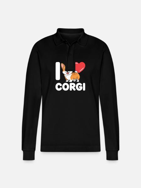 corgi - Stanley/Stella Organic Unisex Long-Sleeved Polo Shirt Prepster - black