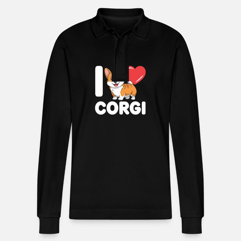 Corgi - Stanley/Stella Unisex Bio-Langarm-Poloshirt Prepster - Schwarz