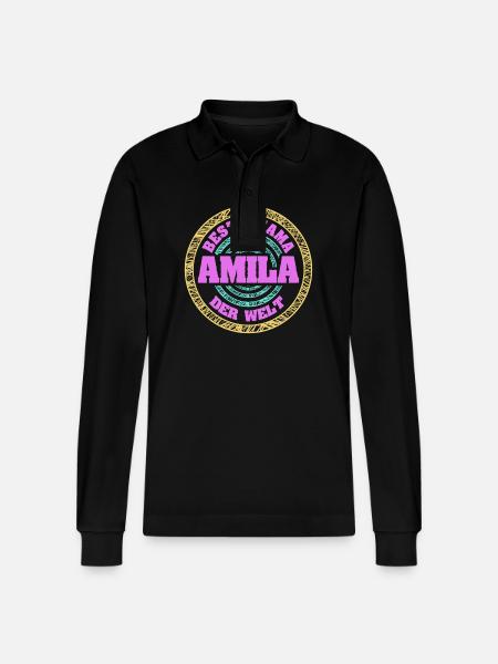 Mutter Amila - Stanley/Stella Unisex Bio-Langarm-Poloshirt Prepster - Schwarz