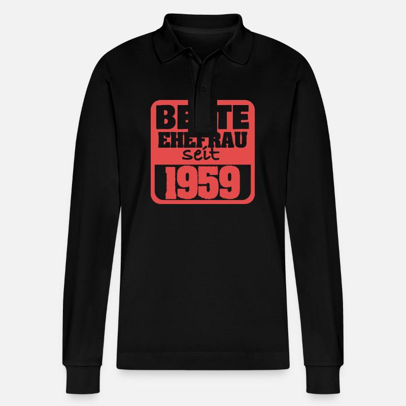 1959 - Stanley/Stella Unisex Bio-Langarm-Poloshirt Prepster - Schwarz