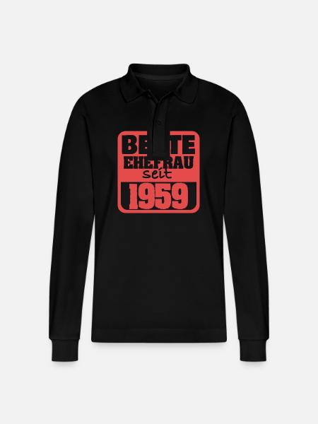 1959 - Stanley/Stella Unisex Bio-Langarm-Poloshirt Prepster - Schwarz
