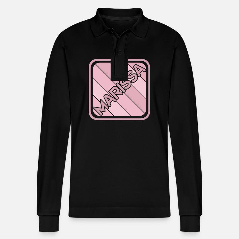 Marissa as a given name - Stanley/Stella Organic Unisex Long-Sleeved Polo Shirt Prepster - black