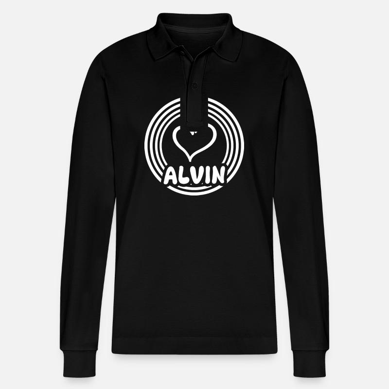 Geschenk für Alvin - Stanley/Stella Unisex Bio-Langarm-Poloshirt Prepster - Schwarz