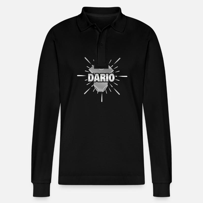 Geburt Dario - Stanley/Stella Unisex Bio-Langarm-Poloshirt Prepster - Schwarz