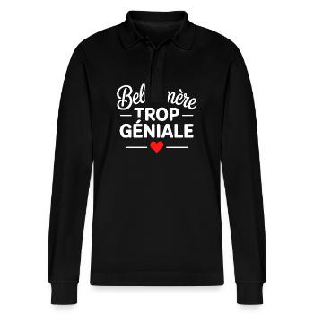 Stiefmutter zu toll - Stanley/Stella Unisex Bio-Langarm-Poloshirt Prepster - Schwarz - Vorne - Anna (173cm) & Nico (186cm)