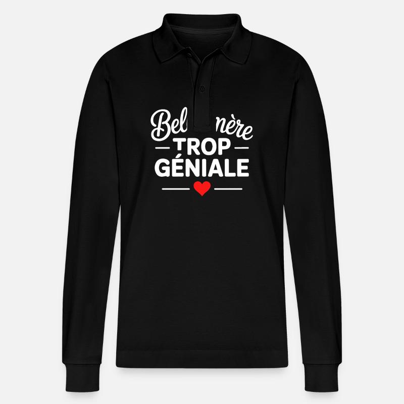 Belle-mère trop géniale - Polo à manches longues bio PREPSTER Stanley/Stella Unisexe - noir