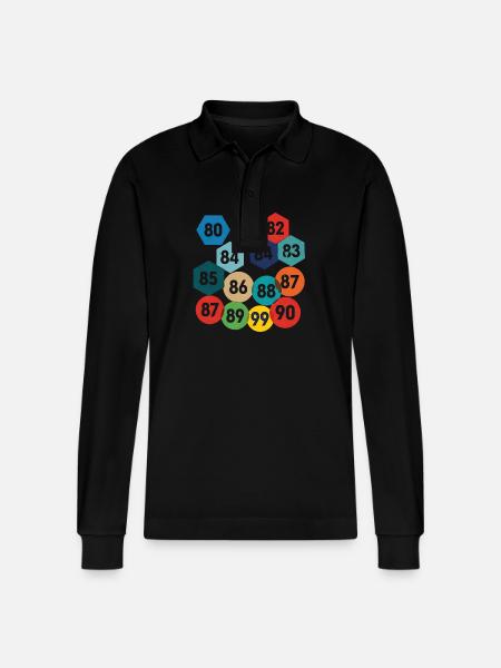 80s car stickers - Stanley/Stella Organic Unisex Long-Sleeved Polo Shirt Prepster - black