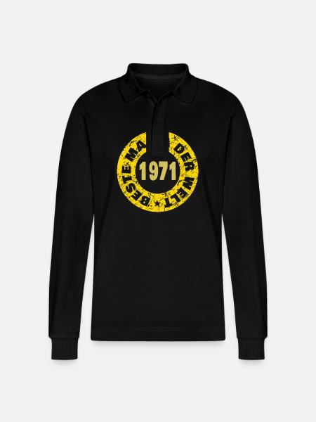 1971 1971 - Stanley/Stella Organic Unisex Long-Sleeved Polo Shirt Prepster - black