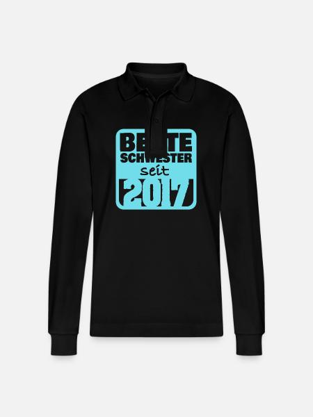 Geschwister 2017 - Stanley/Stella Unisex Bio-Langarm-Poloshirt Prepster - Schwarz